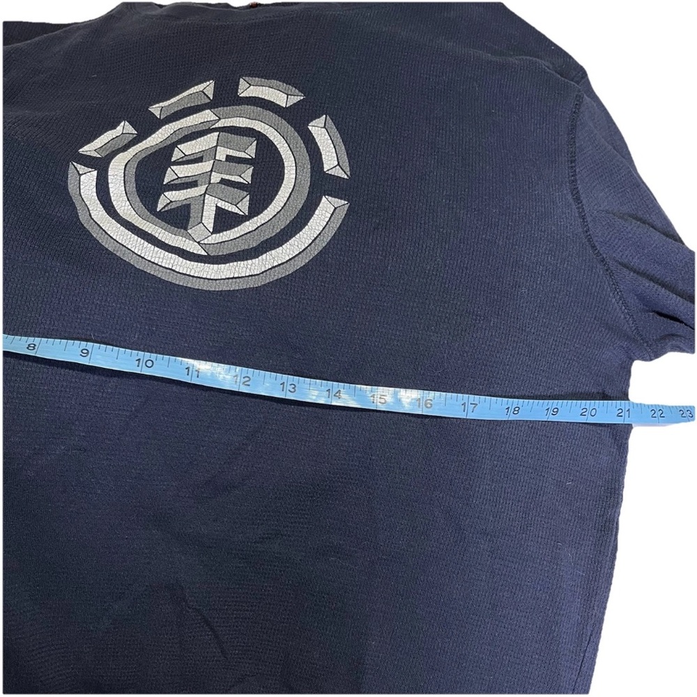 Vintage Element Shirt Mens L Blue Long Sleeve Thermal Y2K Skater Graphic Logo - Picture 6 of 8